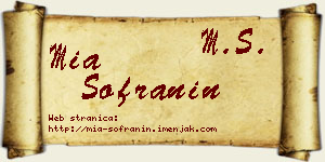 Mia Sofranin vizit kartica